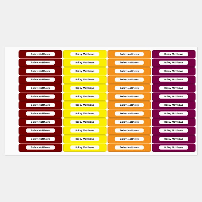Étiquettes Bold Autumn Palette Kids Custom Organize Labels (Feuille)
