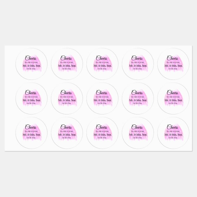 Étiquettes Bonjour à l'avenir ajouter nom de couple date viol (Feuille)