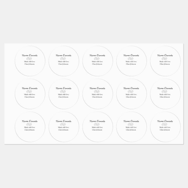 Étiquettes boulangerie beignets maison ajouter votre nom de t (Feuille)