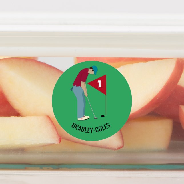Étiquettes Boule ronde verte de golf (Apposé)