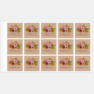 Étiquettes Bouquet Floral Personnalisable Modifiable