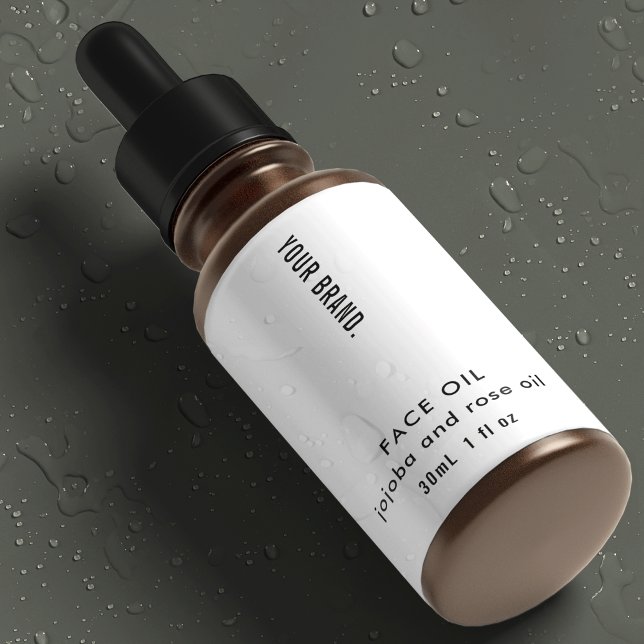Étiquettes Bouteille compte-gouttes minimaliste 1oz 30ml étan (Créateur téléchargé)