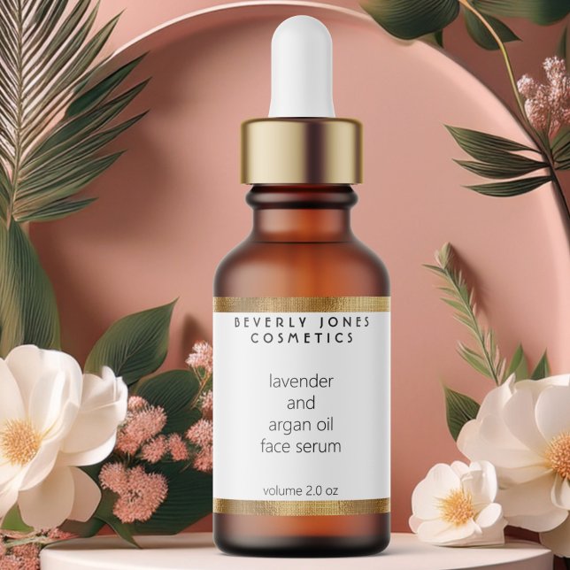 Étiquettes Bouteille de gouttelette blanche et or imperméable (Créateur téléchargé)