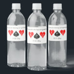 Étiquettes bouteille d'eau pour Las Vegas casino m<br><div class="desc">Étiquettes bouteille d'eau pour Las Vegas casino mariage. Elégant modèle design avec coeur rouge et logo de chat. Personnalisez avec le texte personnalisé et les noms de mariée et mariée. Partie d'un beau thème impliquant papeterie et décorations de table assorties. Destination de luxe mariage de fête privilégie les idées. Gardez...</div>