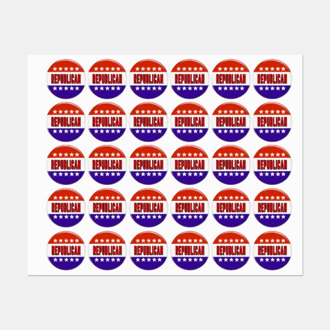 Étiquettes Bouton Républicain (Feuille)