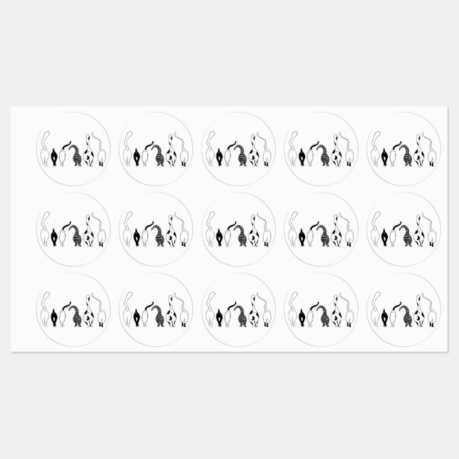 Étiquettes Boutons de chat (Feuille)