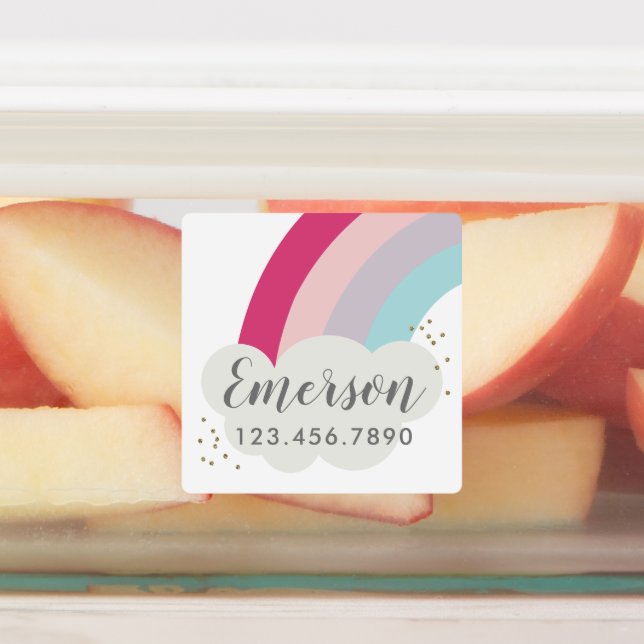 Étiquettes Bright Rainbow enfants imperméable autocollant éti (Apposé)