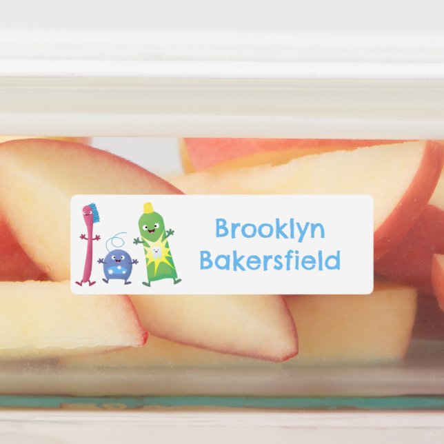 Étiquettes Brosse à dents dentifrice dentaire soie personnali (Apposé)