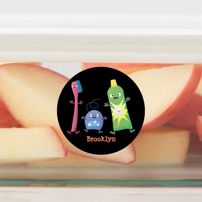 Étiquettes Brosse à dents mignonne dentifrice dentaire soie d (Apposé)