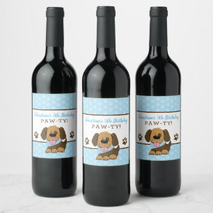 Étiquettes Brown de vin de chiot