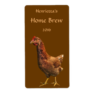 Étiquettes Brown et rouges de bière de poulet de