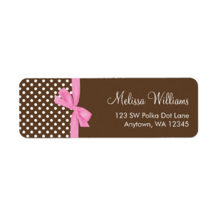 Étiquettes Brown roses de dot address de polka