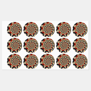Étiquettes Brunch Fractal Art Drôle Nourriture, Tomates, Oeuf