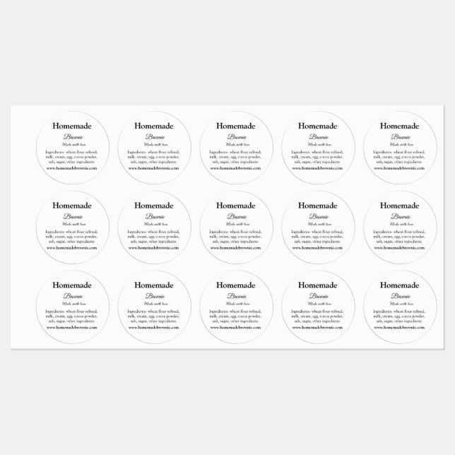 Étiquettes Brwonie maison faite avec amour ajouter site de te (Feuille)