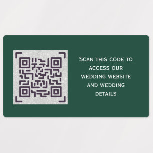 Étiquettes Budget QR Code Website RSVP Mariage de l'hôtel Dét