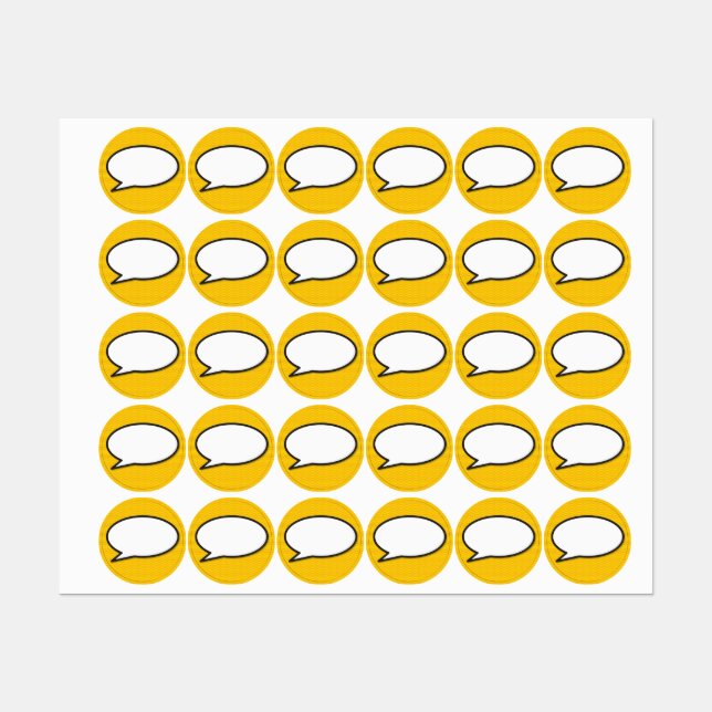 Étiquettes Bulle de bande dessinée Pop Art (Feuille)