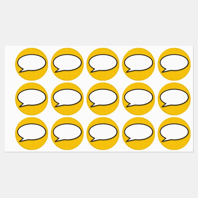 Étiquettes Bulle de dialogue Pop Art de bande dessinée (Feuille)