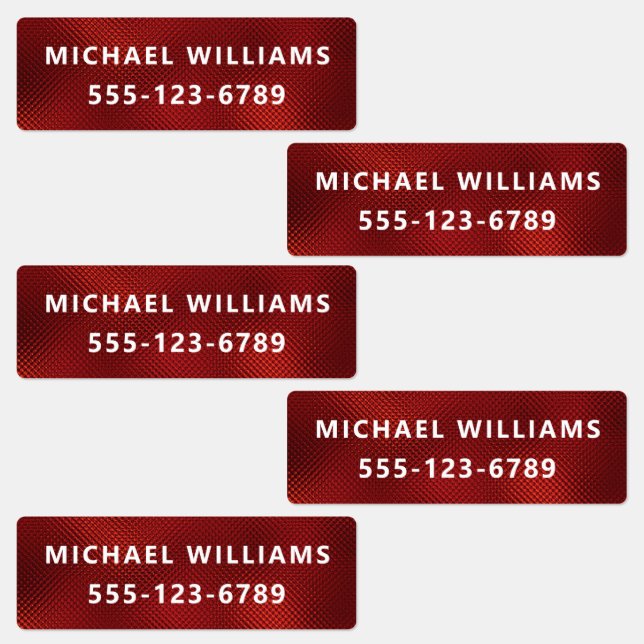 Étiquettes Burgundy Foil Texturé Nom personnalisé Vêtements (Groupe)