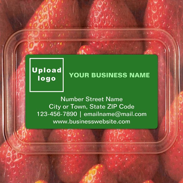Étiquettes Business Brand on Green Rectangle Adhesive Label (Green rectangle adhesive label with your business brand)