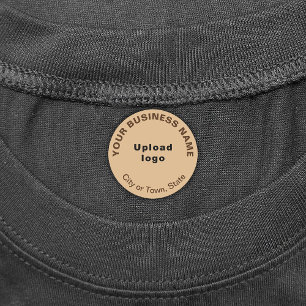 Étiquettes Business Brand on Light Brown Circle Iron On Label