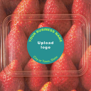 Étiquettes Business Brand on Teal Green Circle Adhesive Label