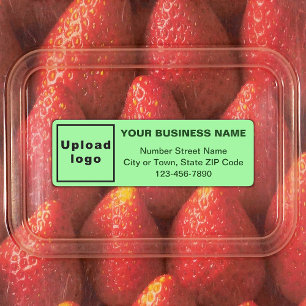 Étiquettes Business Minimal Texts on Light Green Rectangle