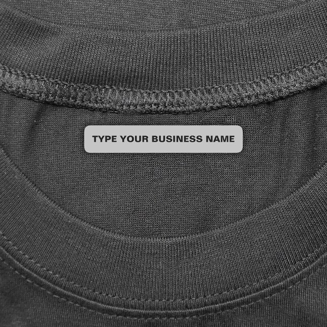 Étiquettes Business Name on Gray Rectangle Iron On Label (Brown rectangle iron on label with your business name)
