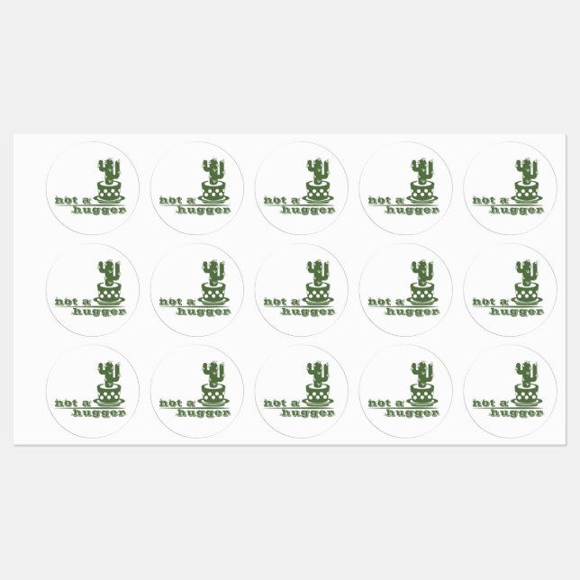 Étiquettes Cactus Pas un gros cactus drôle dire (Feuille)