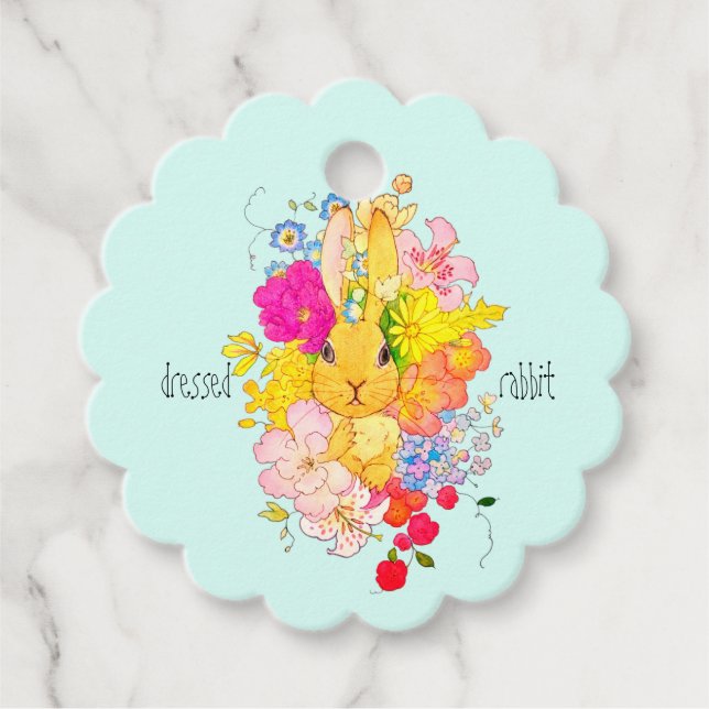 ÉTIQUETTES CADEAU おめかし♡ウサギ (Devant)