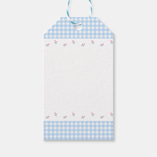 ÉTIQUETTES-CADEAU 野ばら＆チェック（ブルー）  (Devant)
