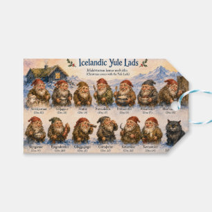 Étiquettes-cadeau 13 lutins islandais de Noël en Islande