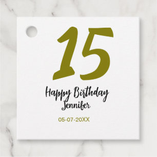 Étiquettes Cadeau 15e anniversaire quiencenera ajouter date année or
