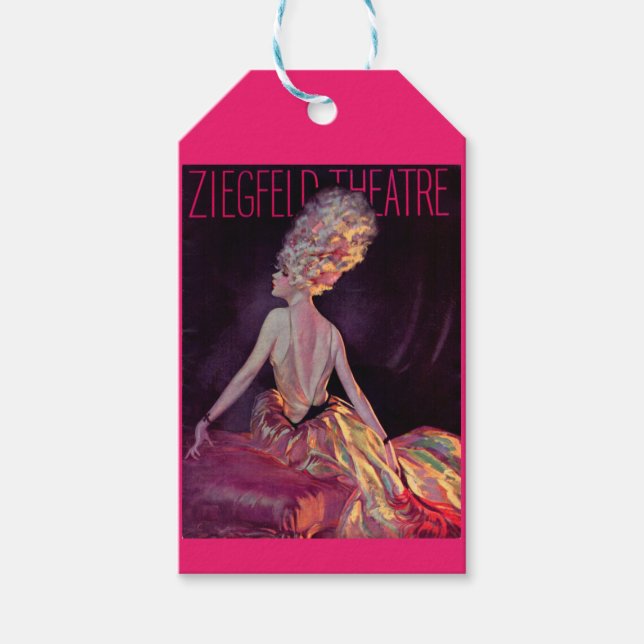 Étiquettes-cadeau 1927 Ziegfeld Theatre programme de couverture arti (Devant)