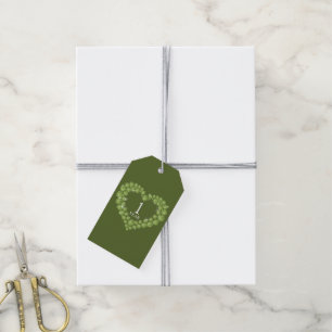Étiquettes-cadeau 1 an mariage anniversaire effet cardiaque vert