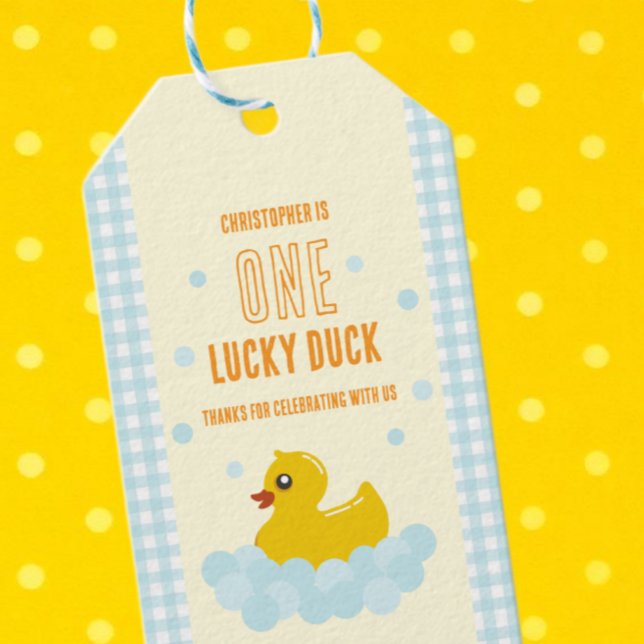 Étiquettes-cadeau 1er anniversaire de Canard (Créateur téléchargé)