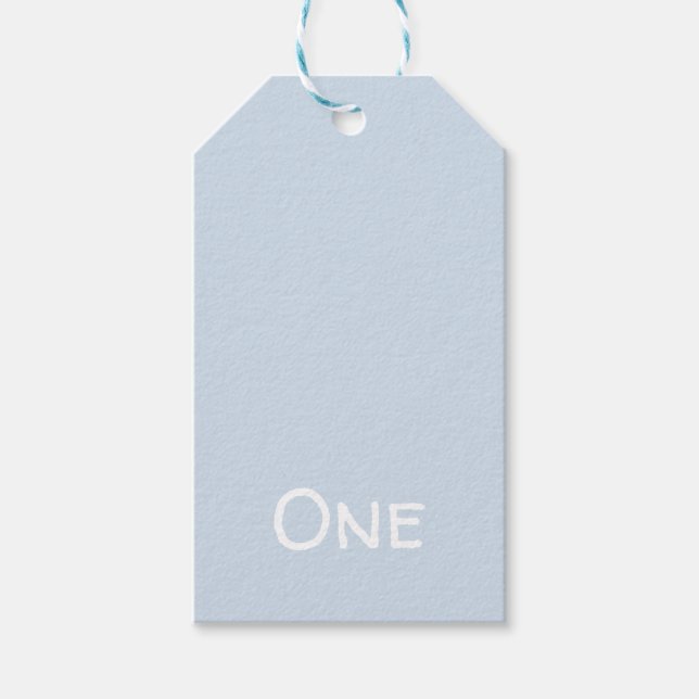 Étiquettes-cadeau 1er Anniversaire Pastel Blue Gift Tag (Devant)