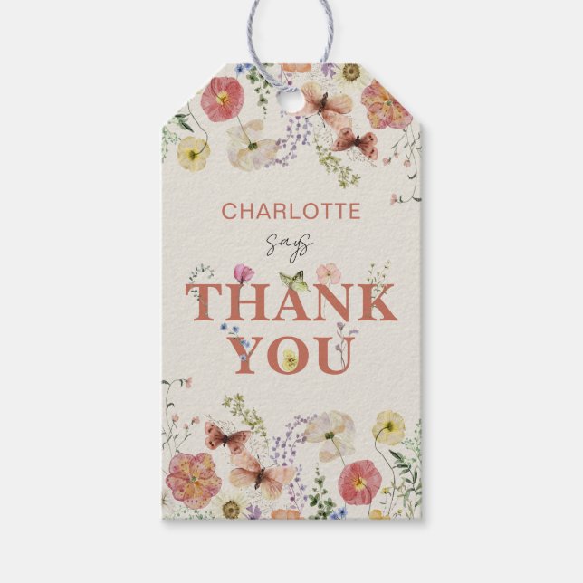 Étiquettes-cadeau 1er anniversaire Wild & Onederful Terracotta Merci (Devant)