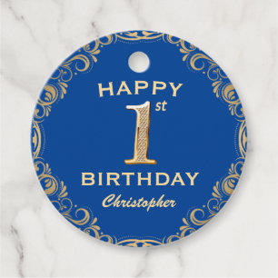 Étiquettes Cadeau 1ère fête d'anniversaire Cadre Parties scintillant