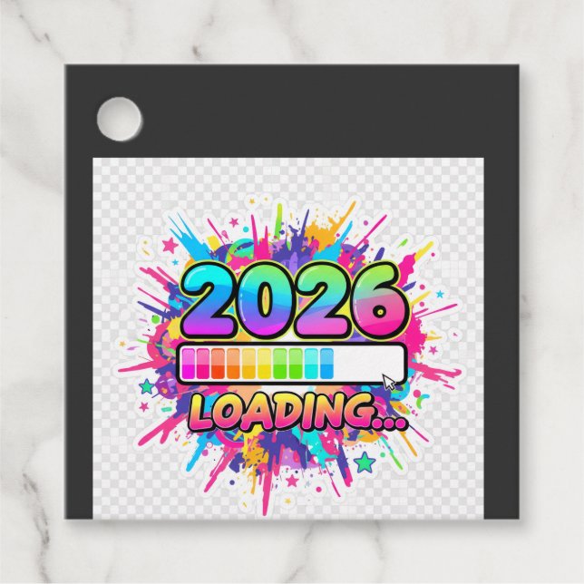 Étiquettes Cadeau 2026 Loading... Progress Bar Sticker (Devant)
