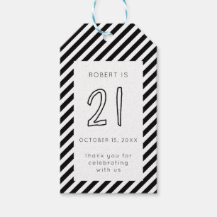 Étiquettes-cadeau 21 Joyeux 21ème Anniversaire Pour Hommes Simple Mi