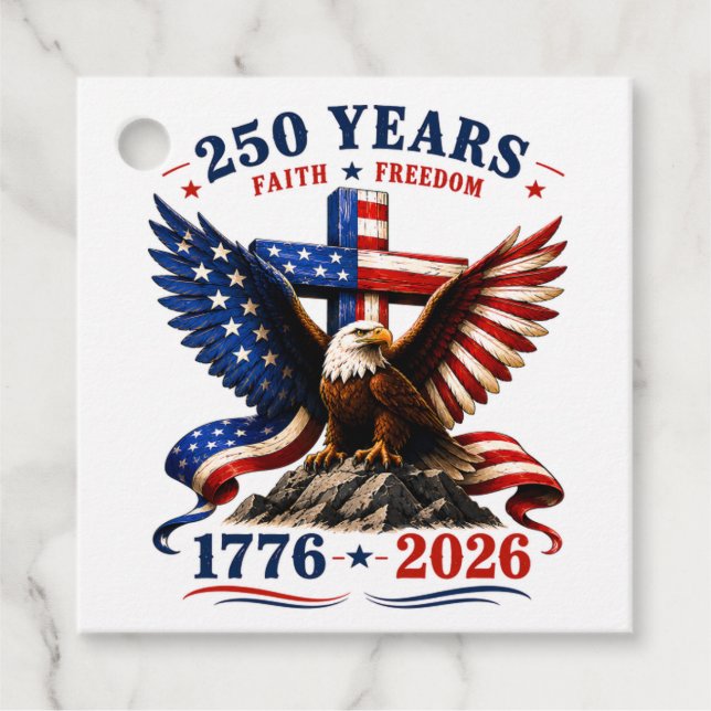 Étiquettes Cadeau 250 ans de foi et de liberté (Devant)