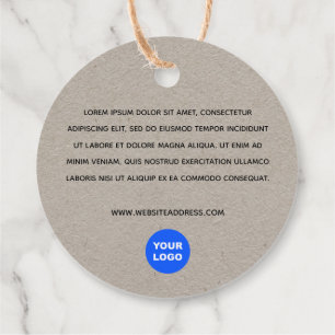 Étiquettes Cadeau 2" Round Kraft Ajouter un logo avec description Te