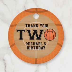 Étiquettes Cadeau 2e anniversaire, basket-ball