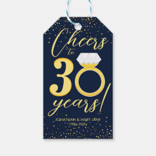 Étiquettes-cadeau 30e anniversaire du Mariage