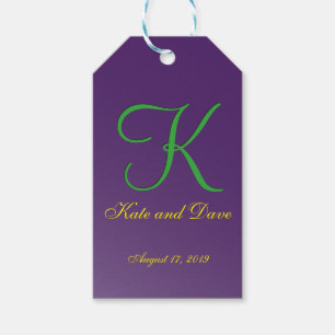 Étiquettes-cadeau 3d Monogramme Purple Fab Fun
