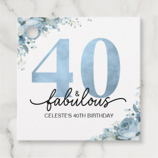 Étiquettes Cadeau 40 ans personnalisés et fabuleux Anniversaire flor