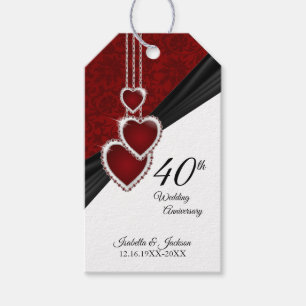 Étiquettes-cadeau 40e anniversaire du Mariage de Ruby