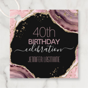 Étiquettes Cadeau 40th Birthday Party Stone and Gold Favor Tags