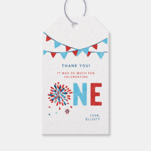 Étiquettes cadeau 4 juillet premier anniversaire