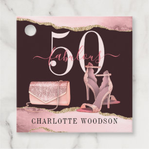 Étiquettes Cadeau 50 Fabuleux Rose Gold Parties scintillant Agate Ch
